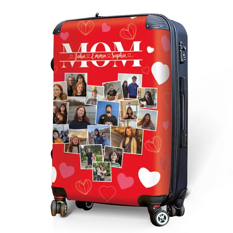 Mom Heart Collage Luggage