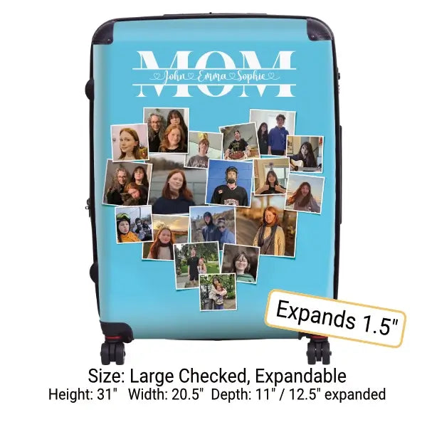 Mom Heart Collage Luggage