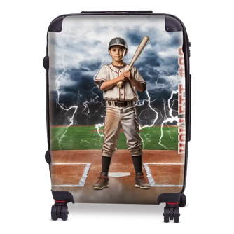 Personalized Baseball Lightning Luggage