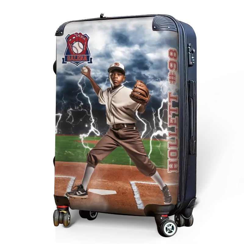 Personalized Baseball Lightning Luggage