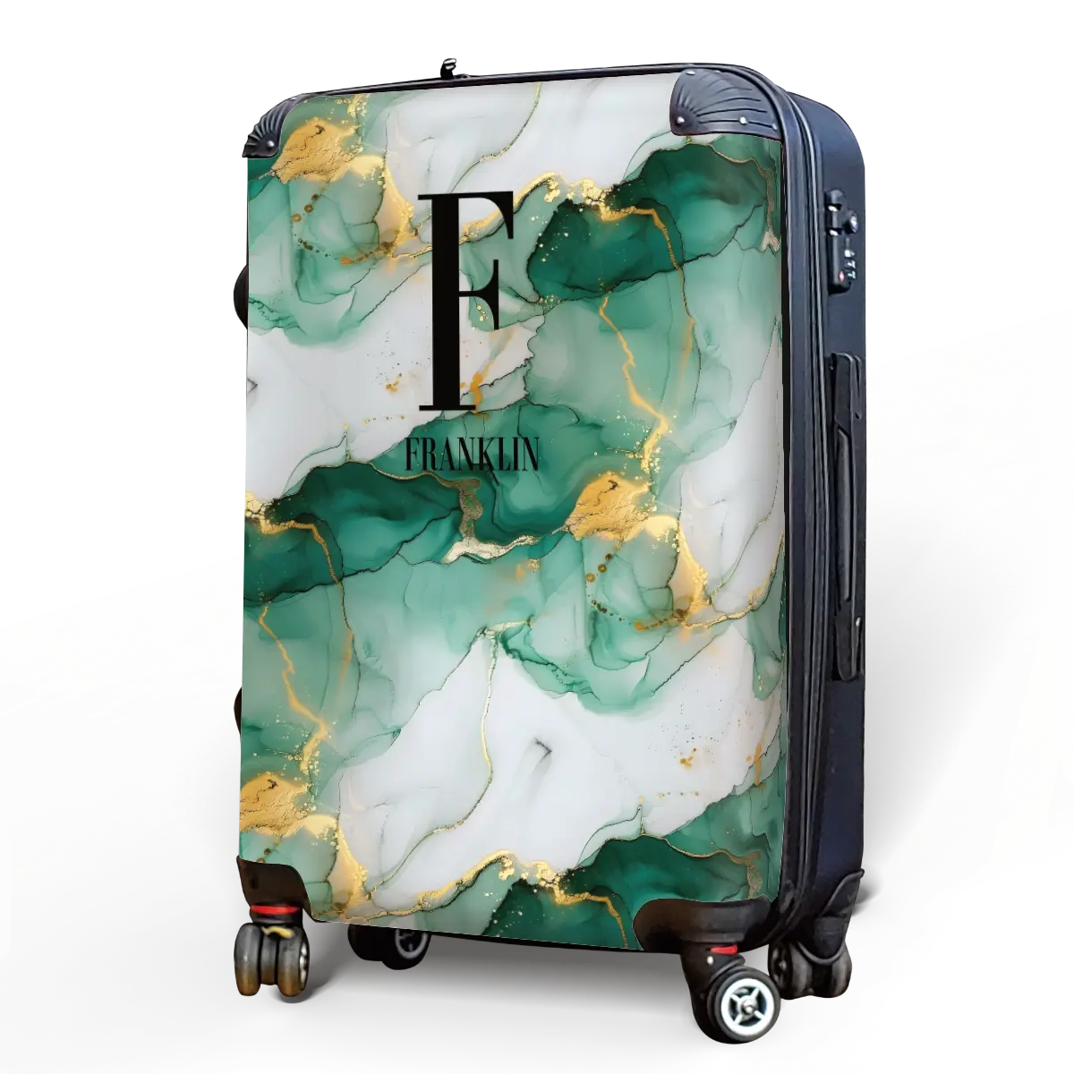 Green Marble Monogram Luggage