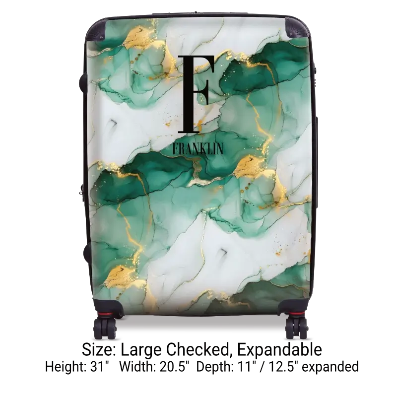 Green Marble Monogram Luggage