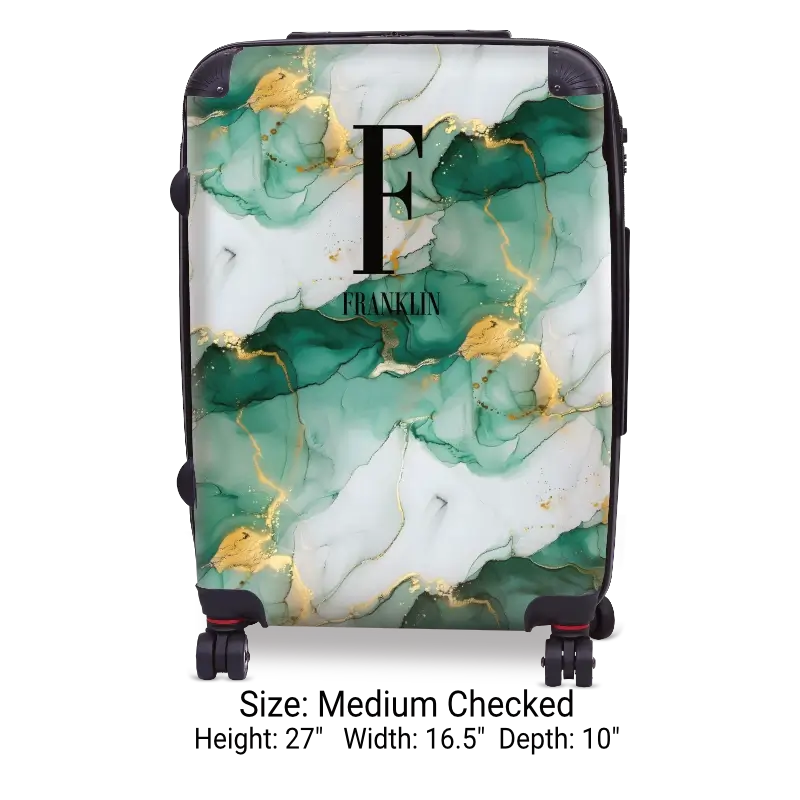 Green Marble Monogram Luggage