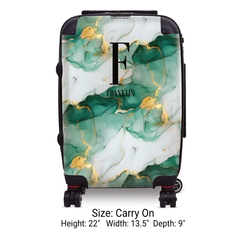 Green Marble Monogram Luggage