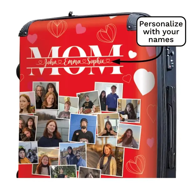 Mom Heart Collage Luggage