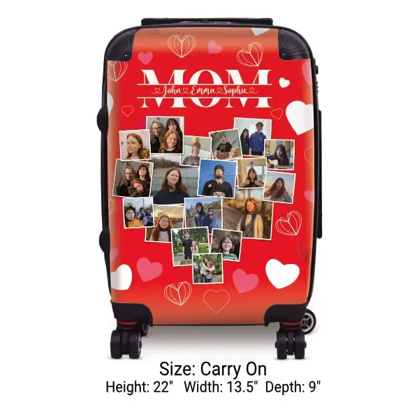 Mom Heart Collage Luggage