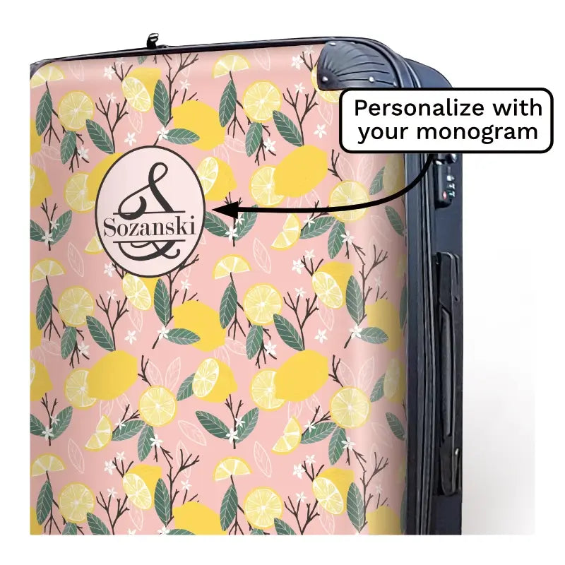 Monogram Lemons Personalized Luggage