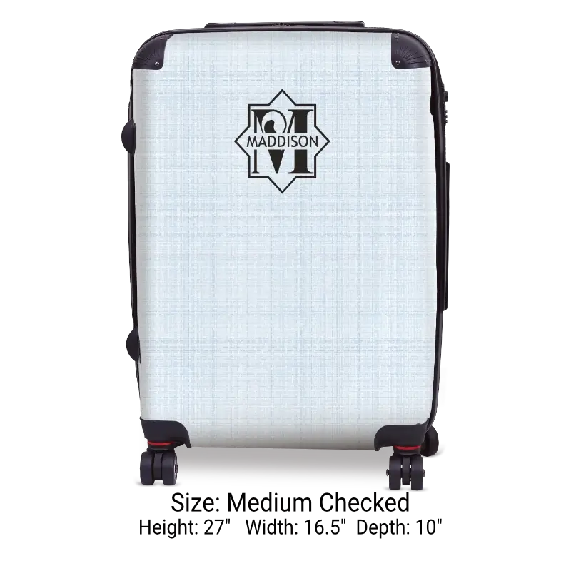 Blue Linen Monogram Luggage