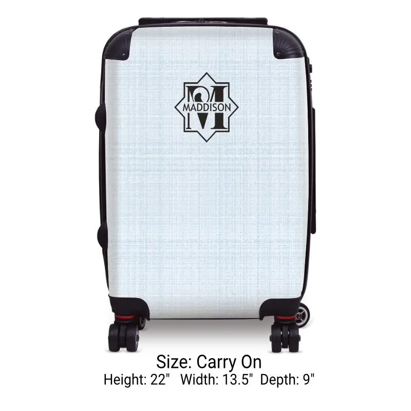 Blue Linen Monogram Luggage