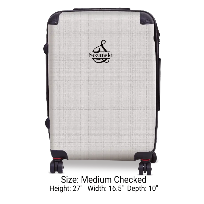 Gray Linen Monogram Luggage