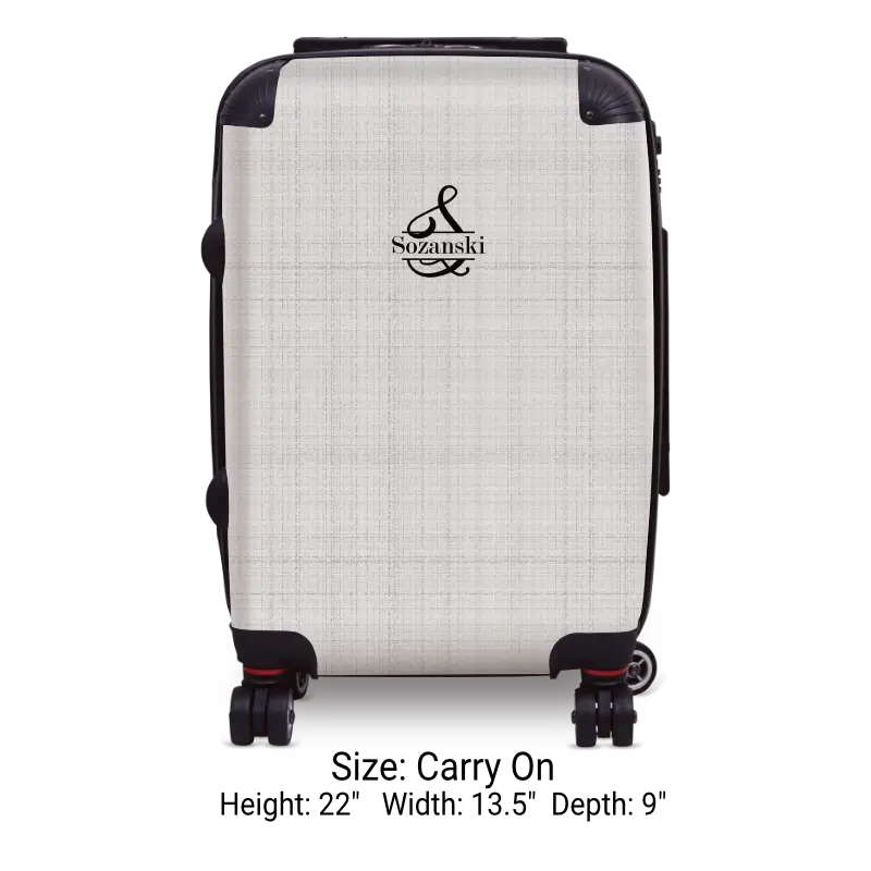 Gray Linen Monogram Luggage