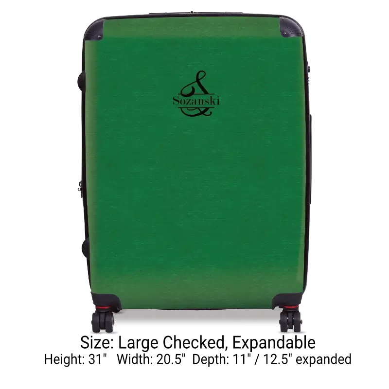 Green Linen Monogram Luggage