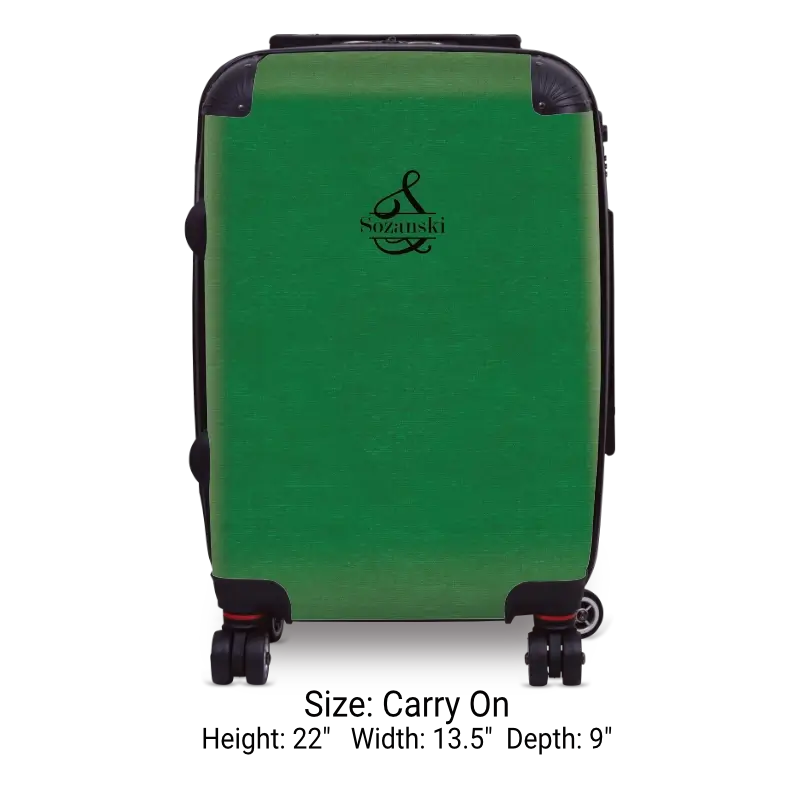 Green Linen Monogram Luggage