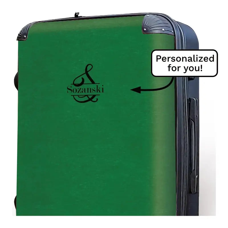 Green Linen Monogram Luggage