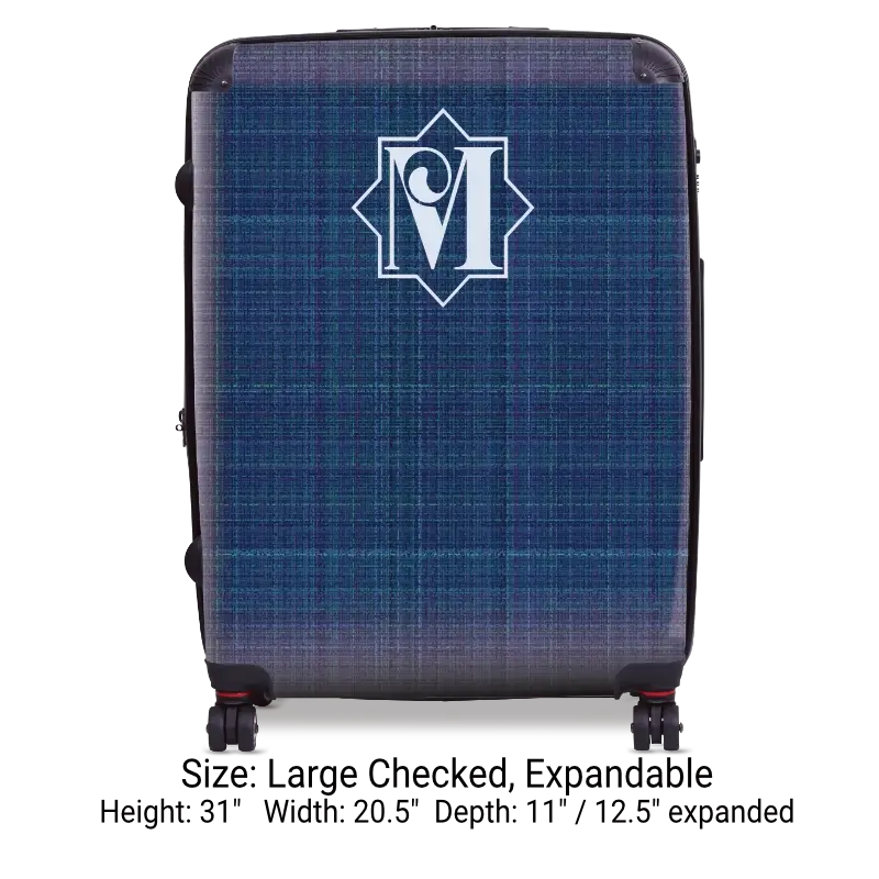 Navy Linen Monogram Luggage