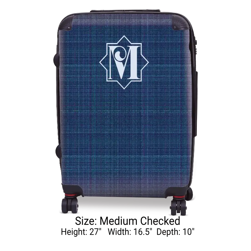 Navy Linen Monogram Luggage