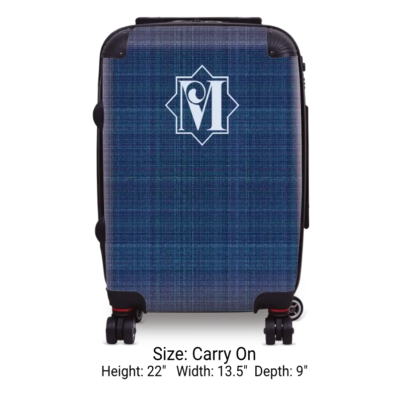 Navy Linen Monogram Luggage