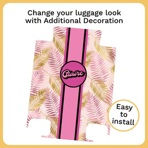 Pink and Gold Palm Fronds Name Luggage