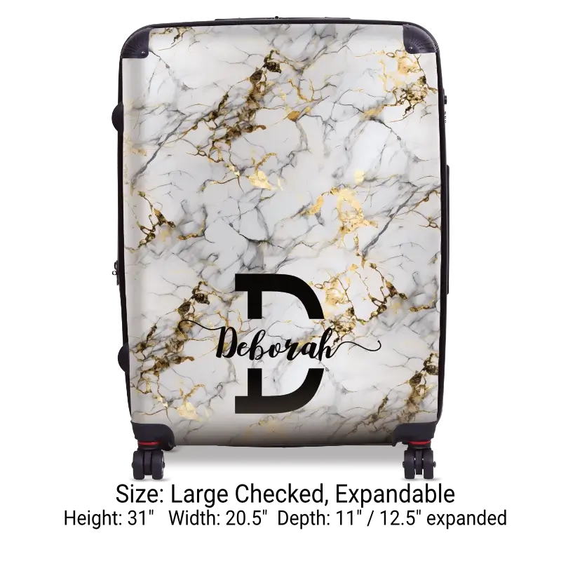 White Marble Monogram Luggage