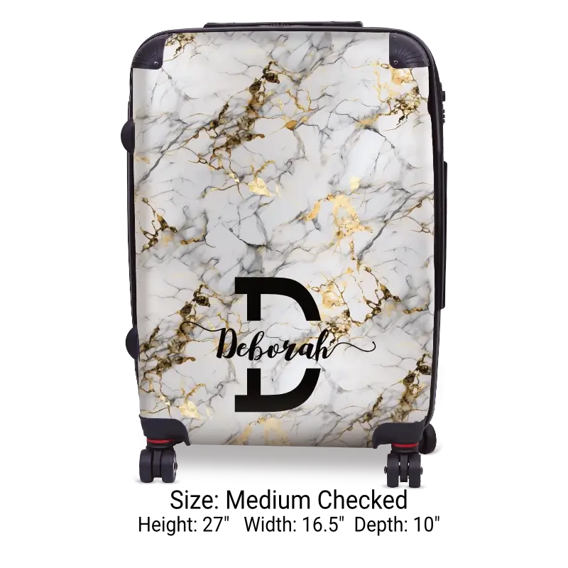 White Marble Monogram Luggage