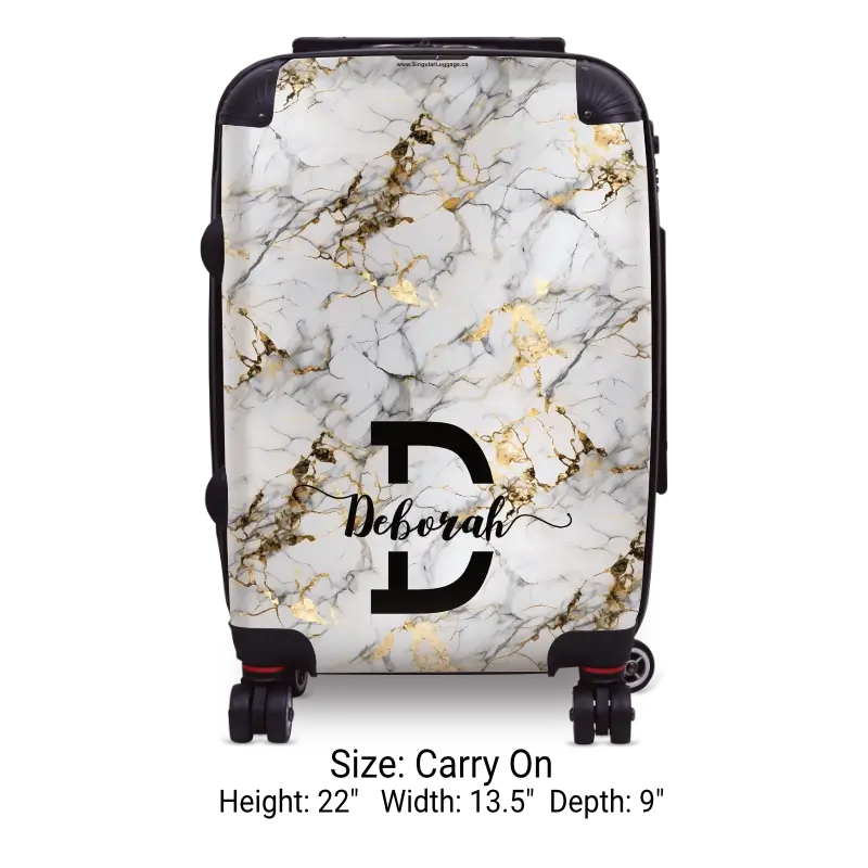 White Marble Monogram Luggage