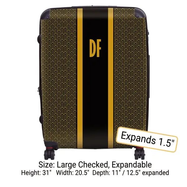 Art Deco Monogram Vertical Stripe - Singular Luggage