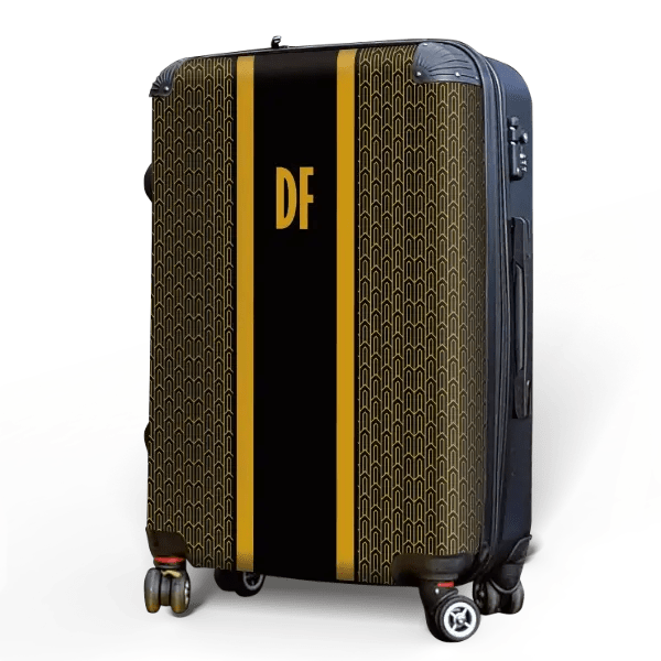Art Deco Monogram Vertical Stripe - Singular Luggage