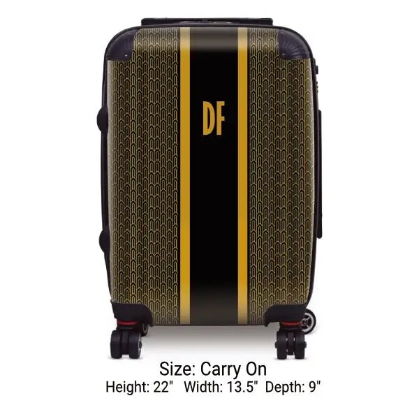 Art Deco Monogram Vertical Stripe - Singular Luggage