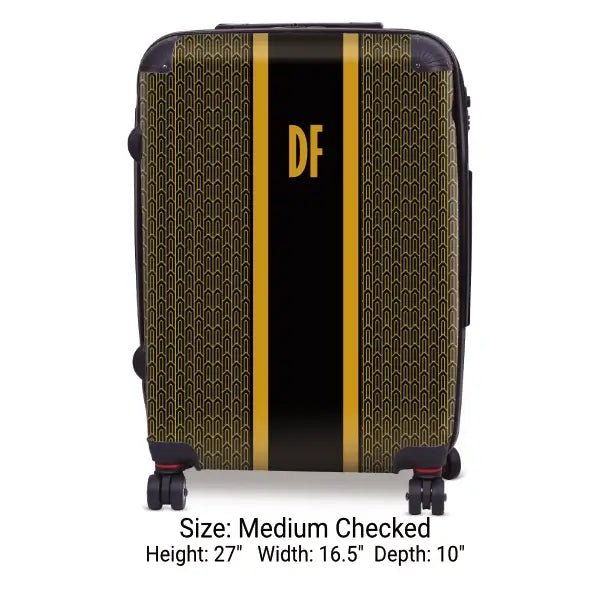 Art Deco Monogram Vertical Stripe - Singular Luggage