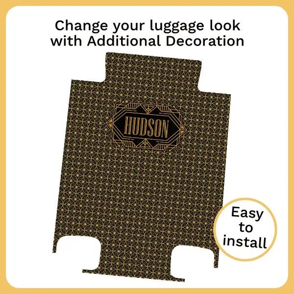 Art Deco with Framed Name (Black) - Singular Luggage