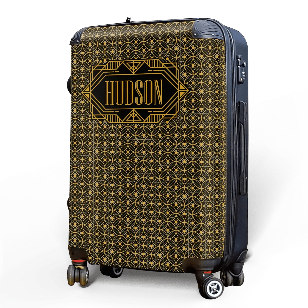 Art Deco with Framed Name (Black) - Singular Luggage