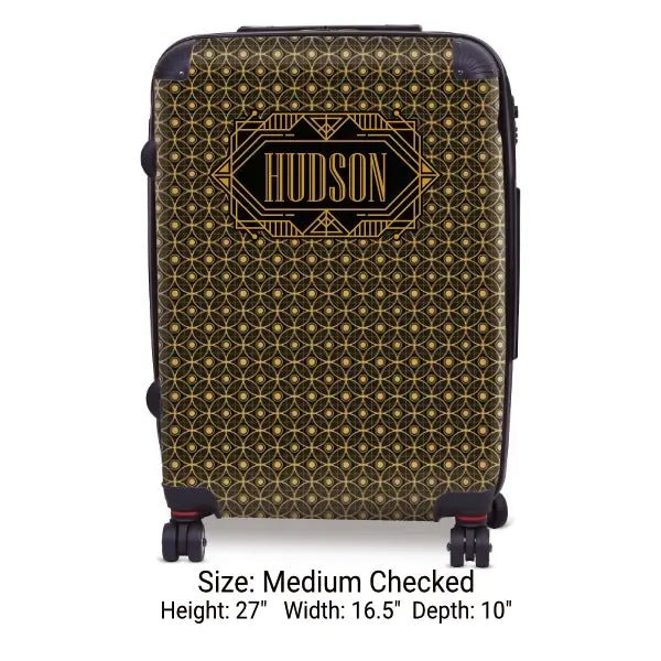 Art Deco with Framed Name (Black) - Singular Luggage