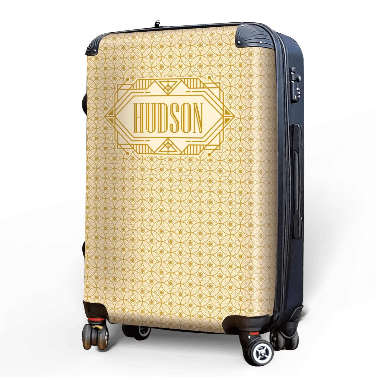 Art Deco with Framed Name (Light Color) - Singular Luggage