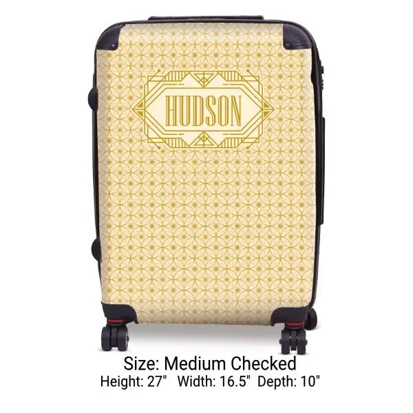 Art Deco with Framed Name (Light Color) - Singular Luggage