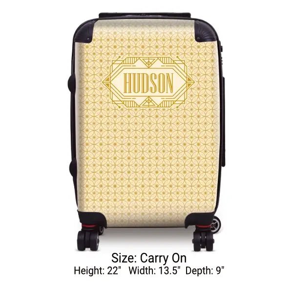 Art Deco with Framed Name (Light Color) - Singular Luggage