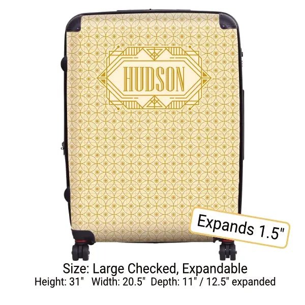Art Deco with Framed Name (Light Color) - Singular Luggage
