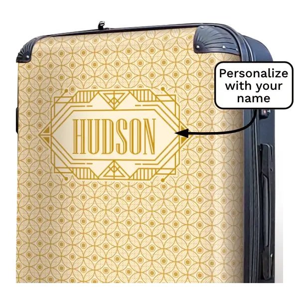 Art Deco with Framed Name (Light Color) - Singular Luggage