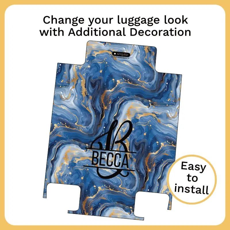 Blue Marble Monogram Luggage - Singular Luggage