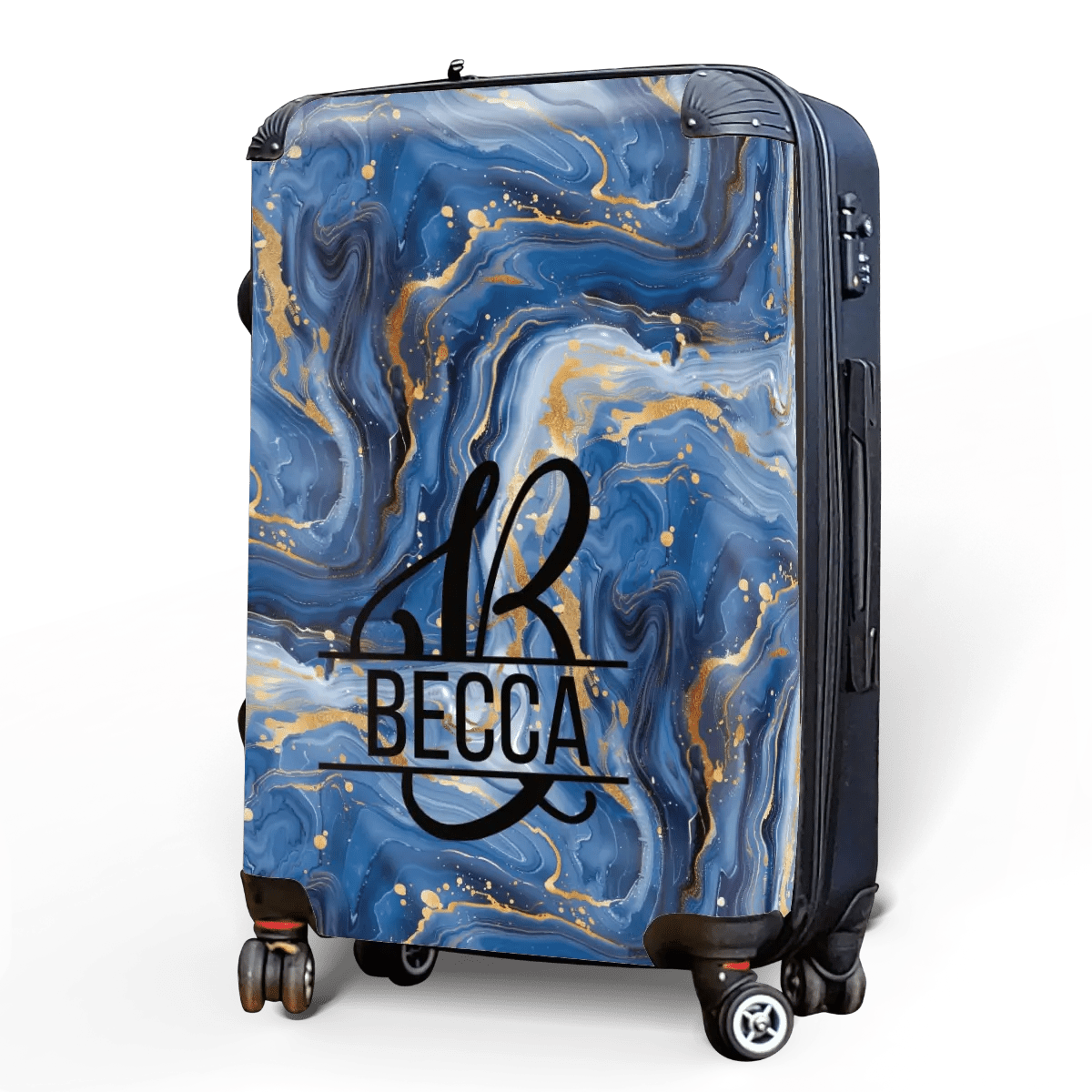Blue Marble Monogram Luggage - Singular Luggage