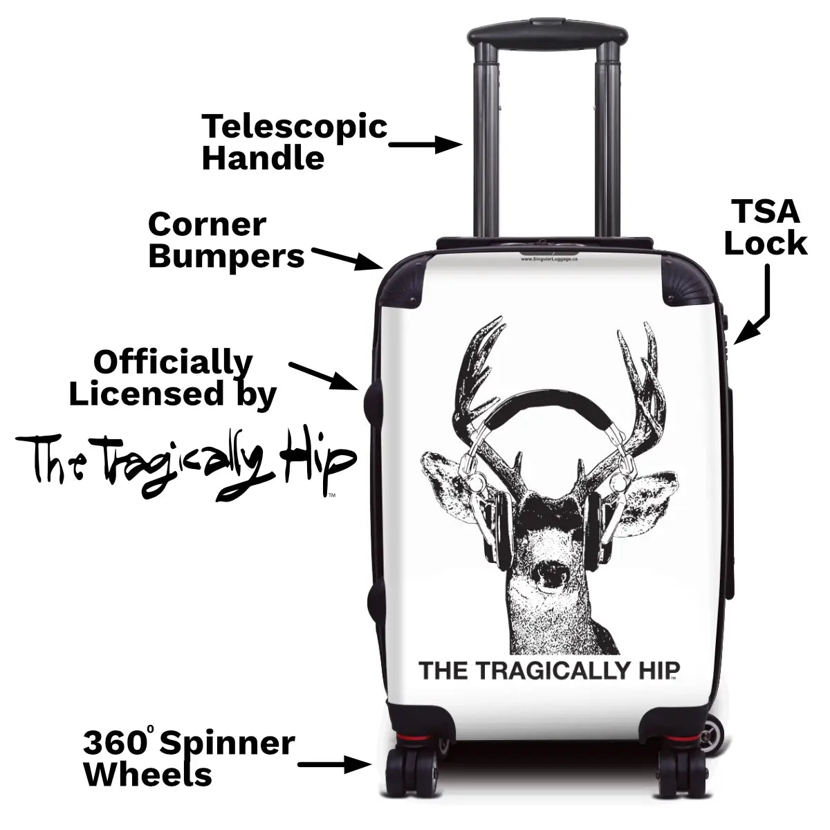 Deer with Headphones - Singular Luggage