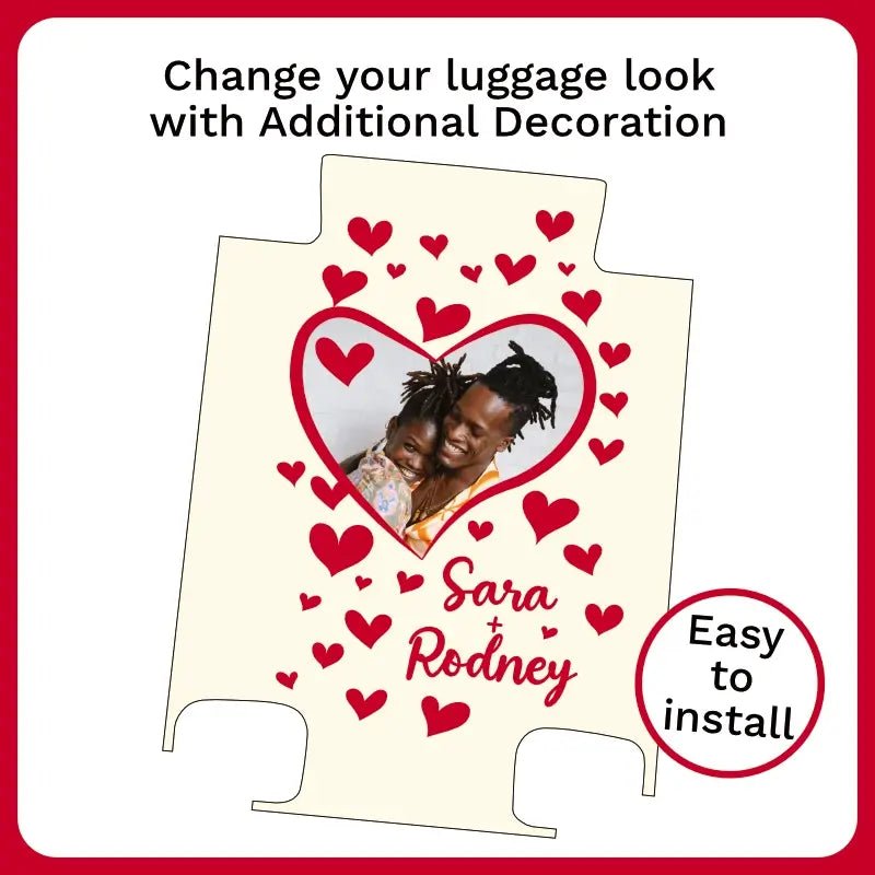 Floating Hearts Personalized Name and Photo Wedding Luggage - Singular Luggage