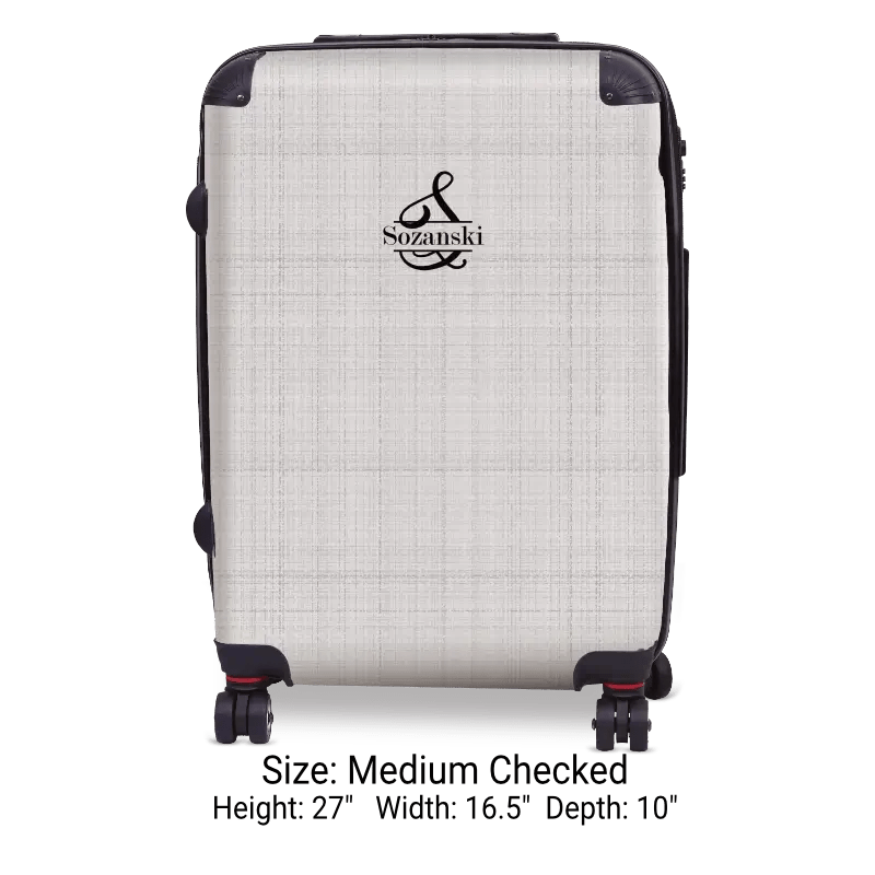 Gray Linen Monogram Luggage - Singular Luggage