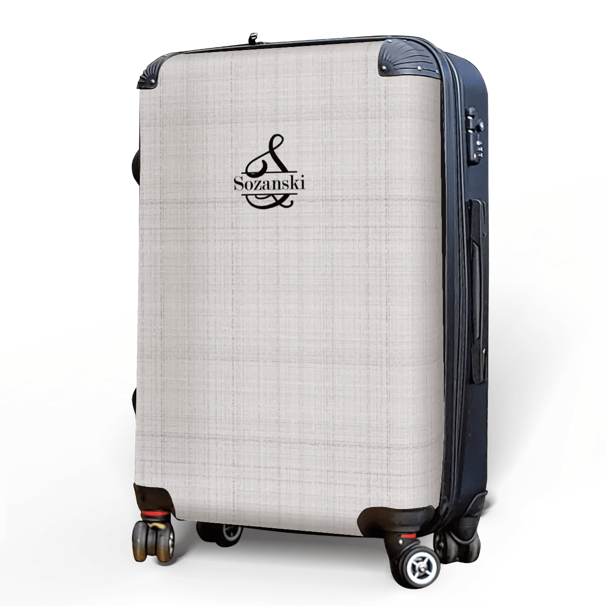 Gray Linen Monogram Luggage - Singular Luggage