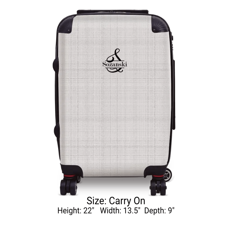 Gray Linen Monogram Luggage - Singular Luggage