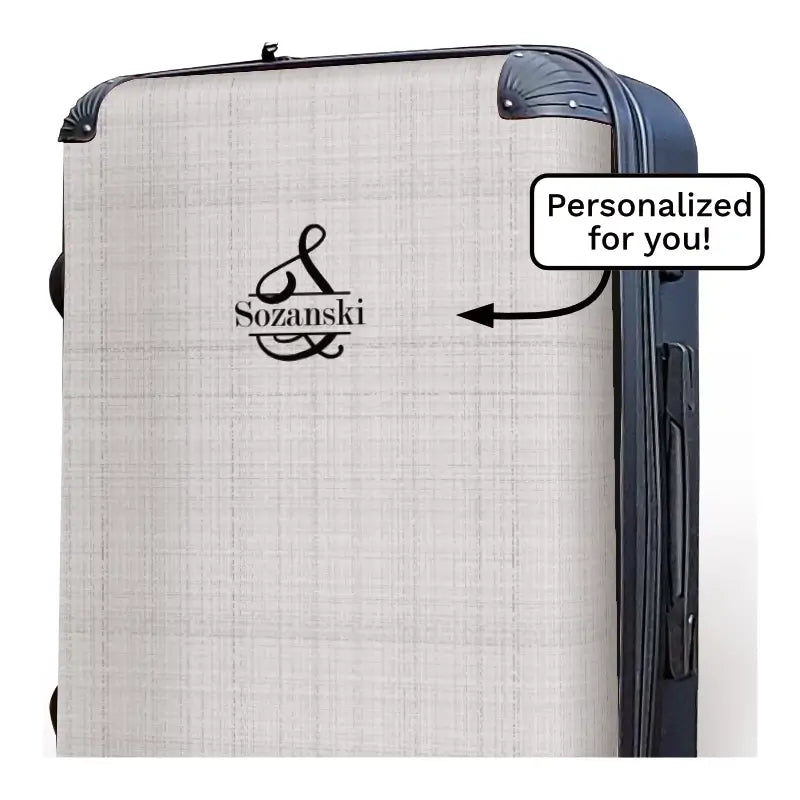 Gray Linen Monogram Luggage - Singular Luggage