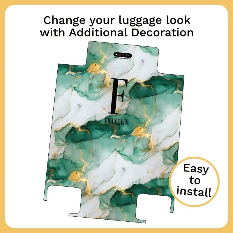 Green Marble Monogram Luggage - Singular Luggage