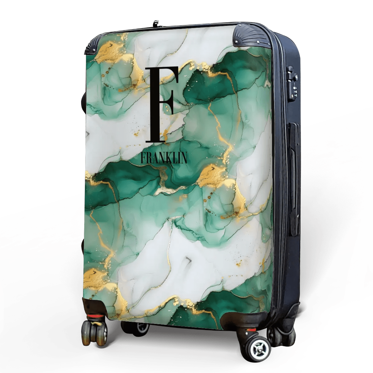 Green Marble Monogram Luggage - Singular Luggage