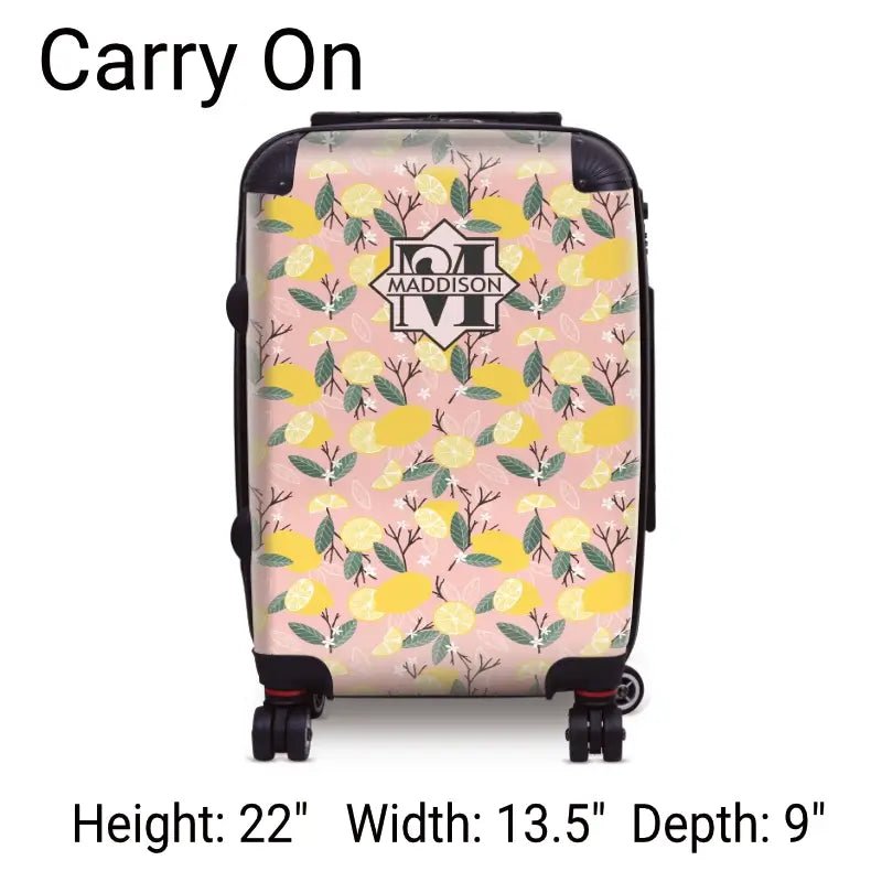 Monogram Lemons Personalized Luggage - Singular Luggage