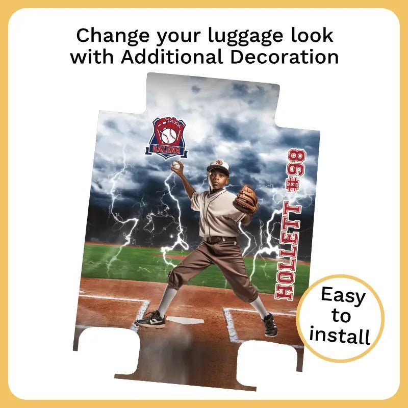 Personalized Baseball Lightning Luggage - Singular Luggage