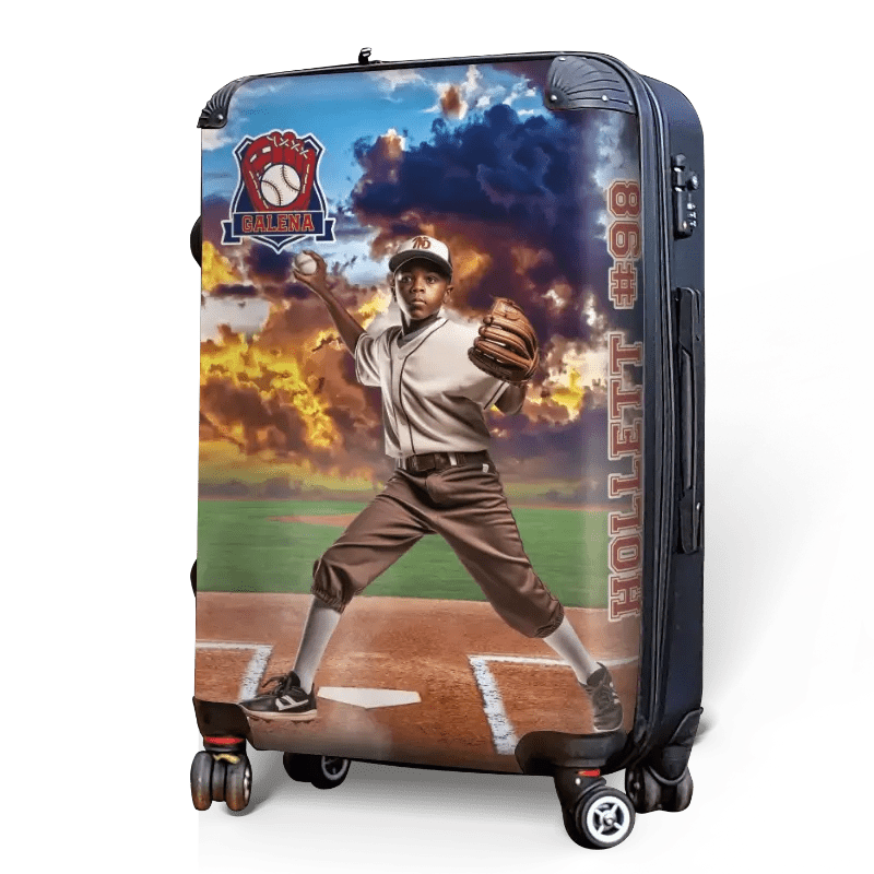Personalized Baseball Sunset Luggage - Singular Luggage